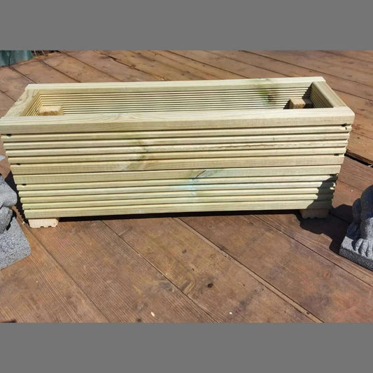 70cm long double tier wooden decking planter