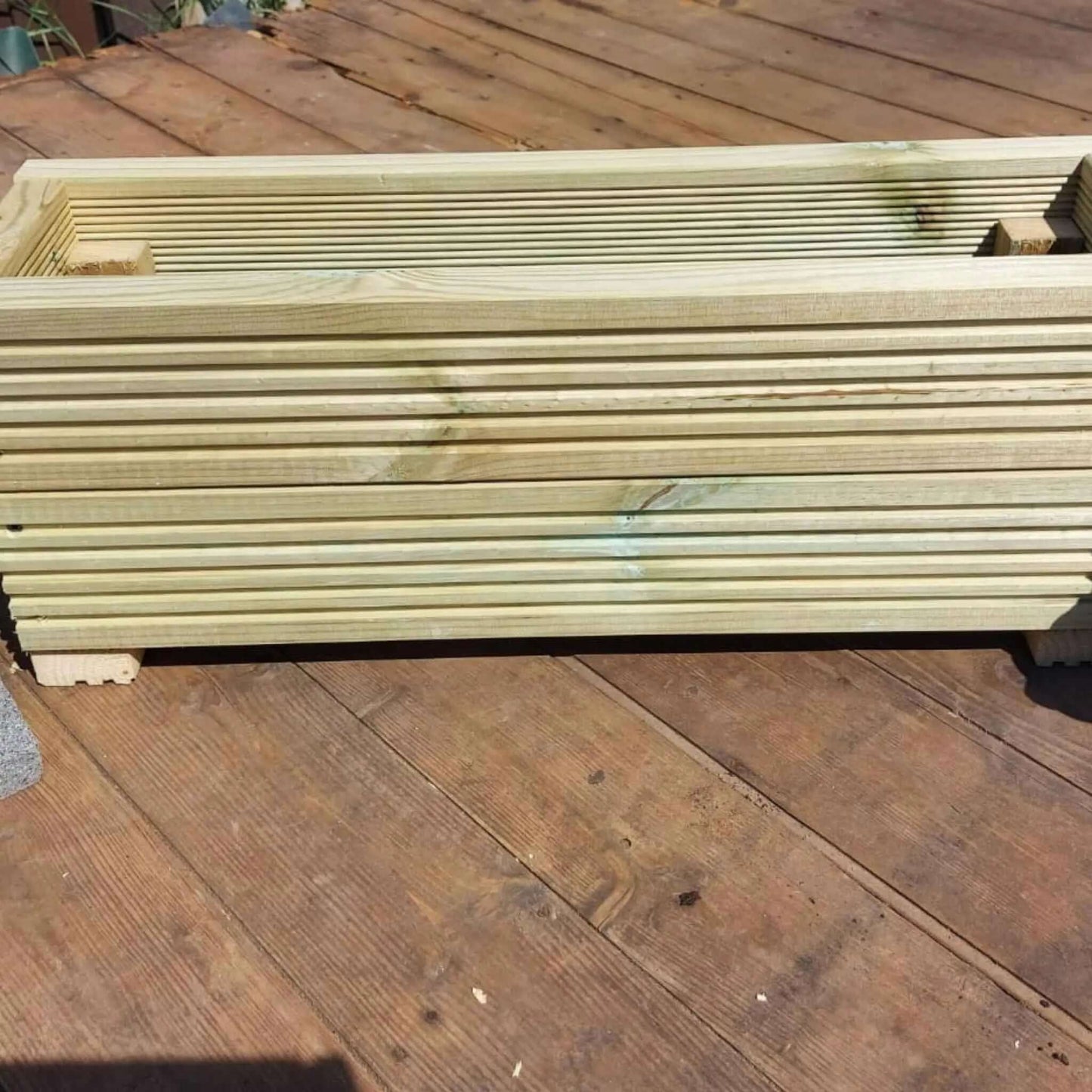 70cm long double tier wooden decking planter