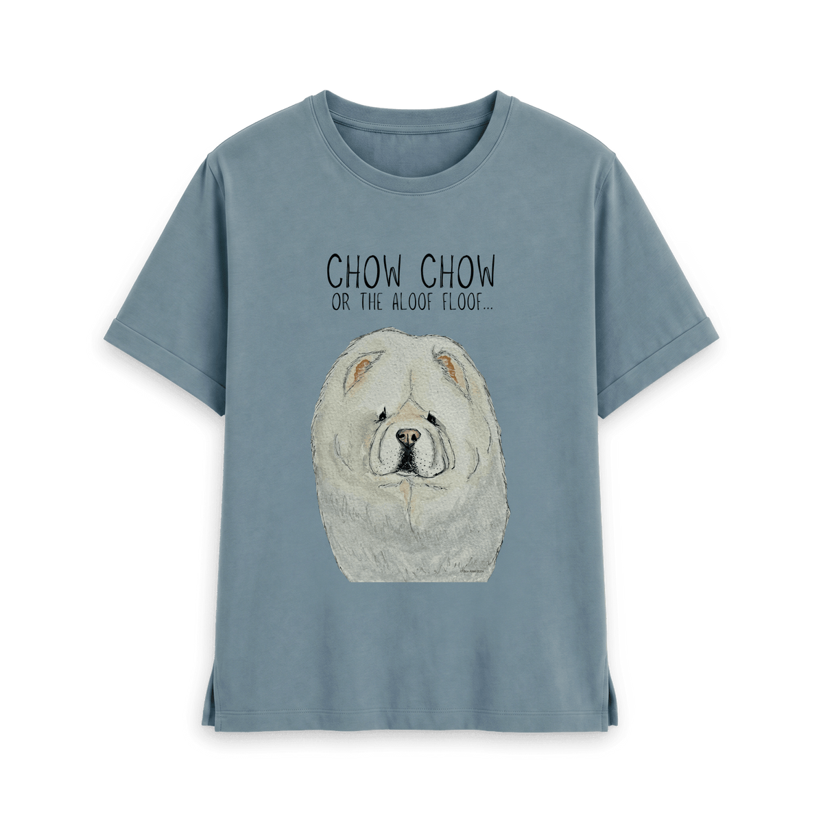 Embrace the Aloof Floof: Cream Chow Chow Women’s Relaxed Fit T-Shirt