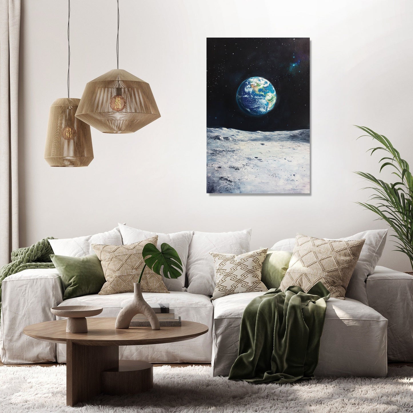 Earthrise Over Moon Canvas