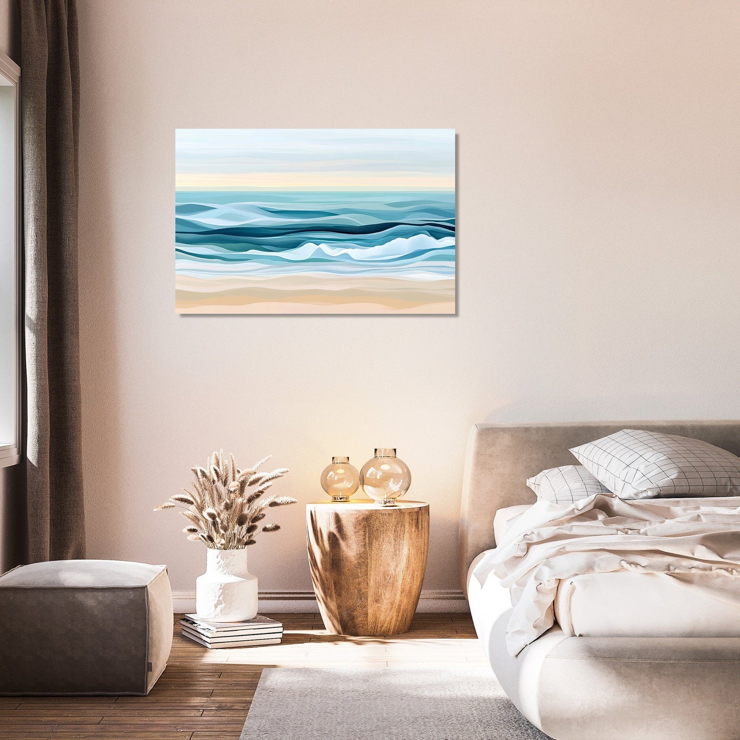 Tranquil Beach Waves Canvas