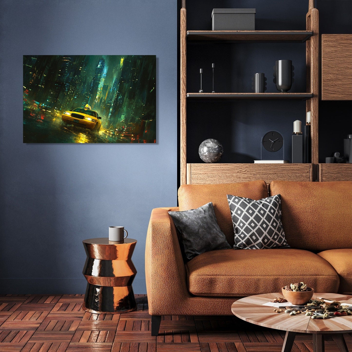 Starry Night Taxi Canvas