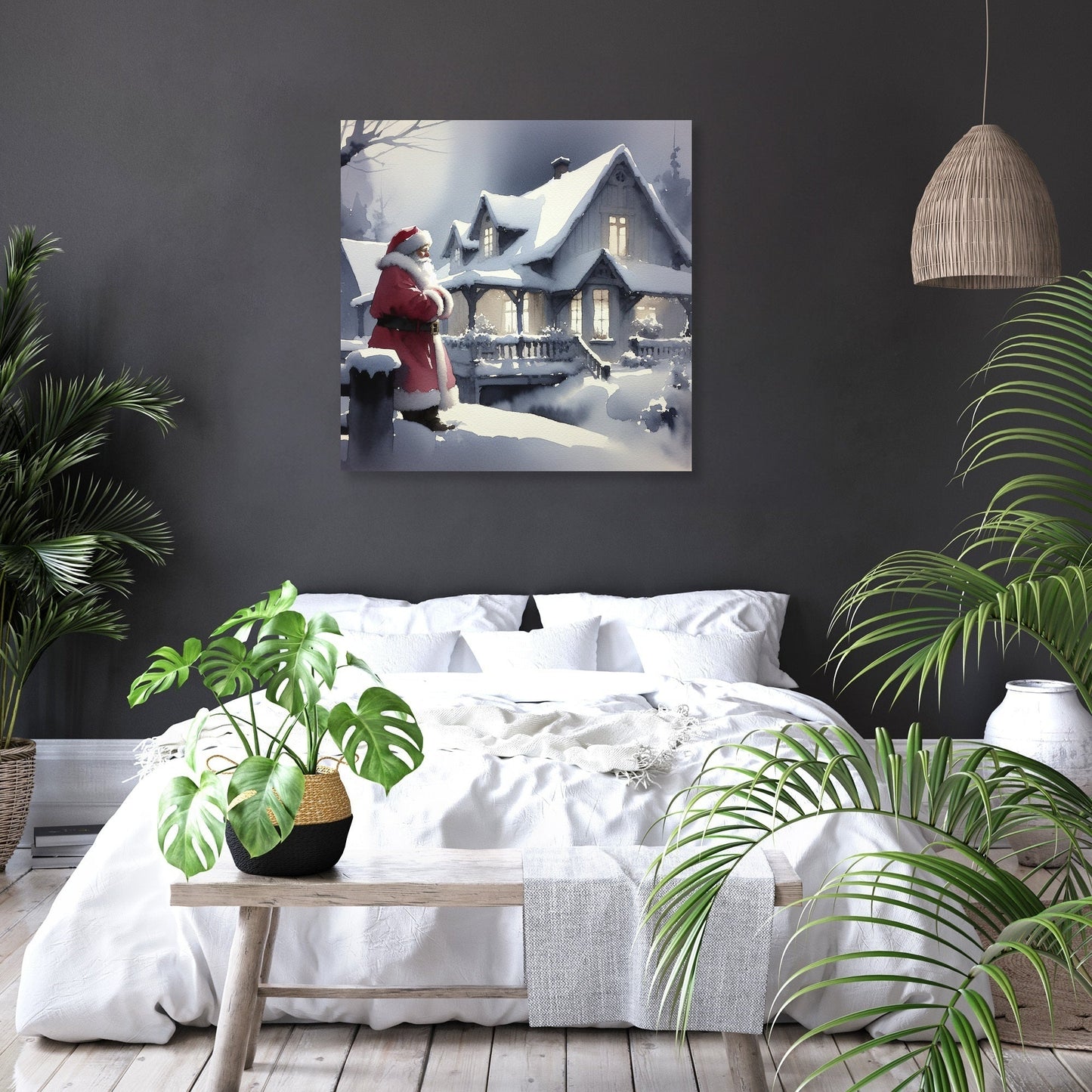 Sombre Santa's Silent Night Canvas