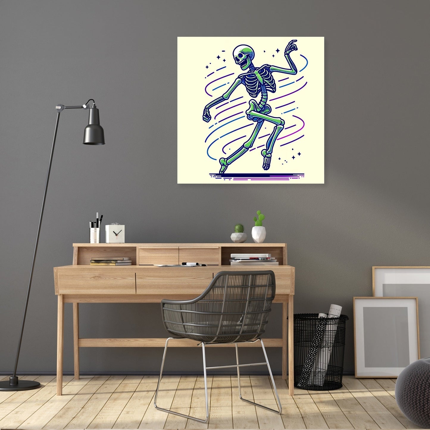 Whimsical Skeleton Canvas