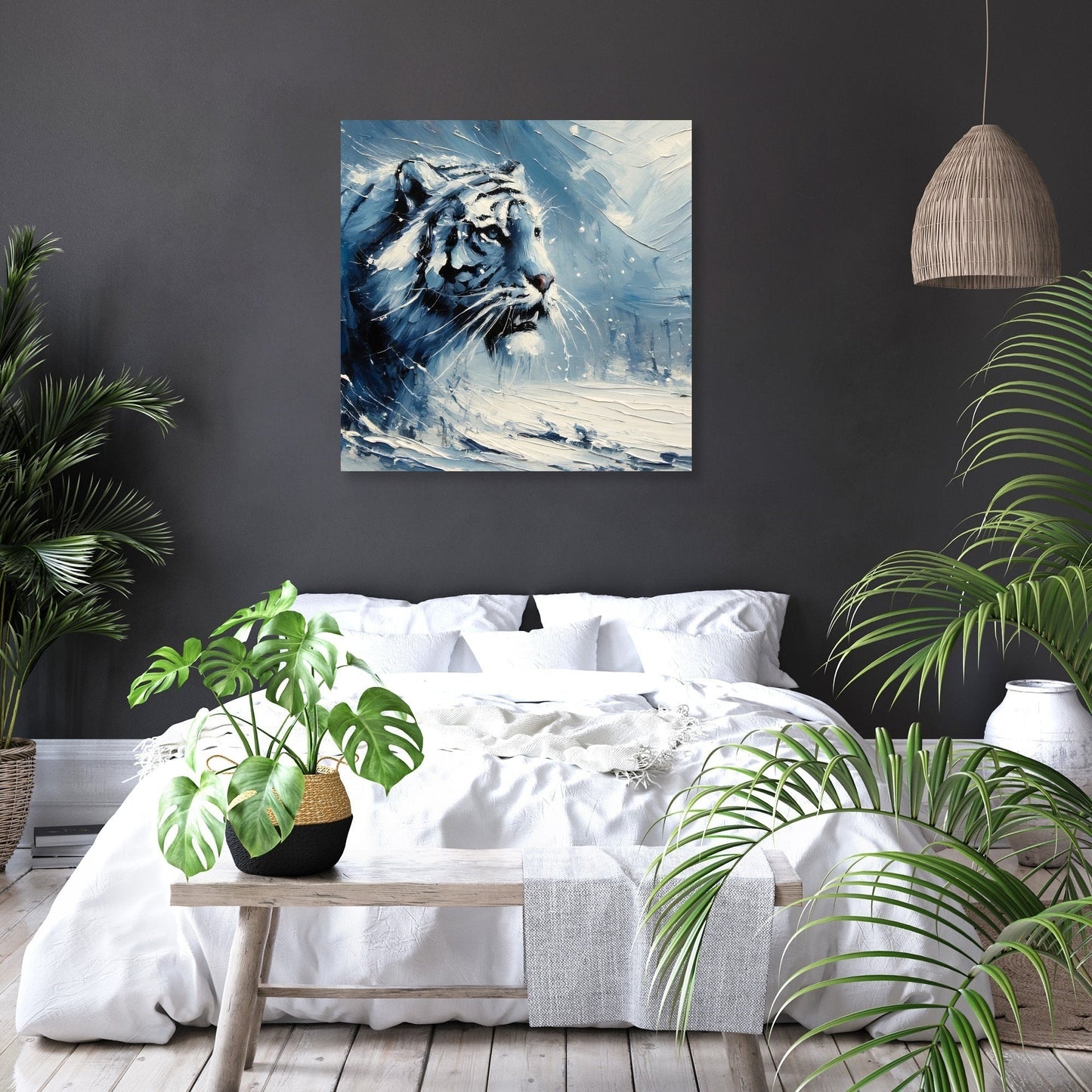 Winter Tiger Stare Canvas
