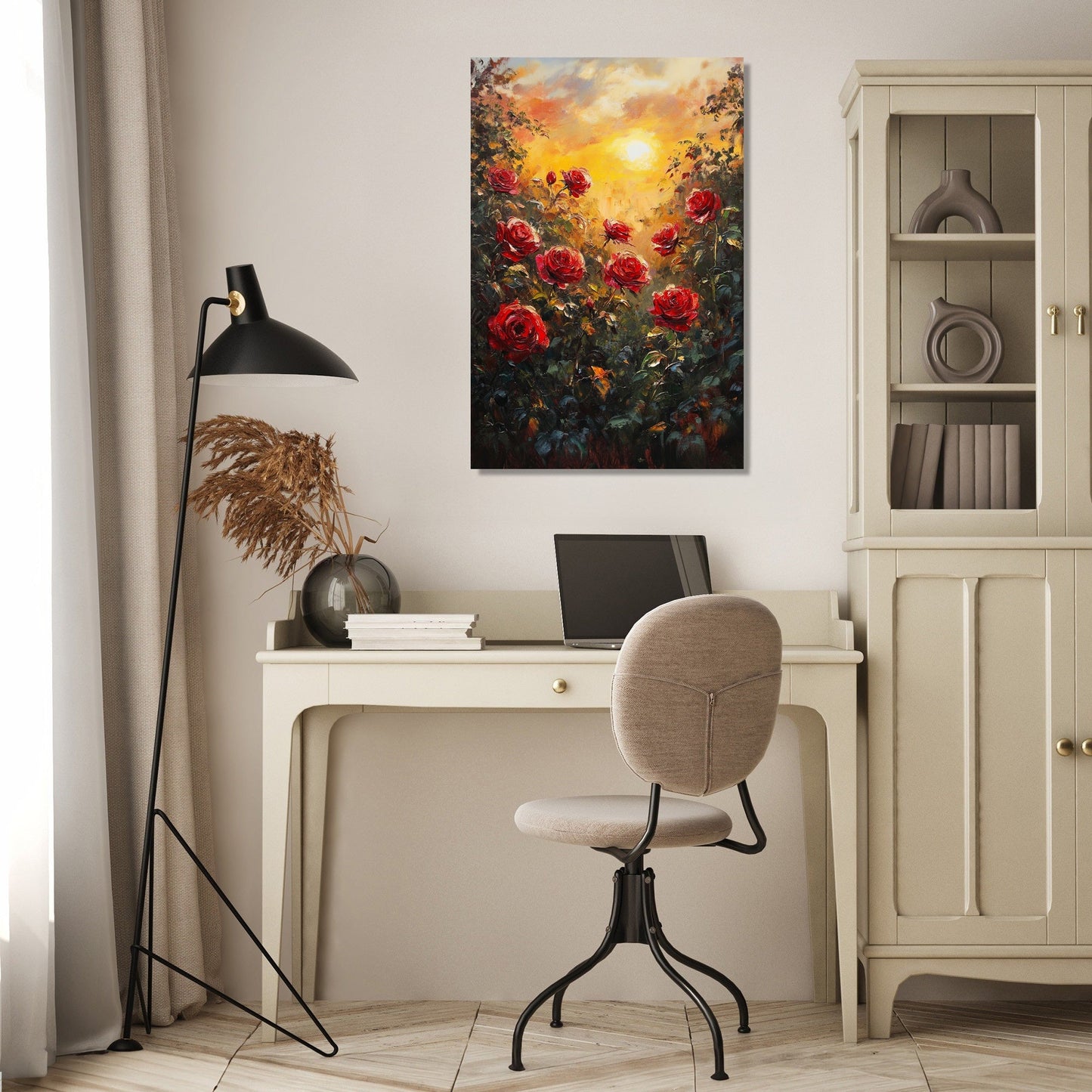 Sunset Rose Garden Canvas