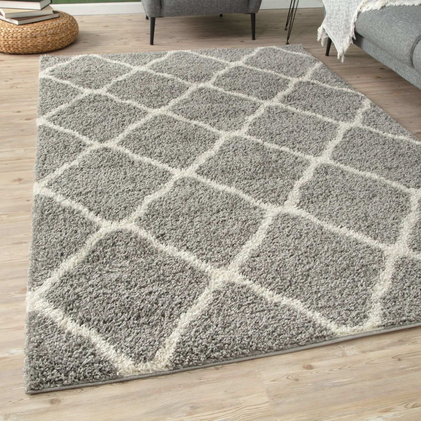 Moroccan Grey Shaggy Rug | 710
