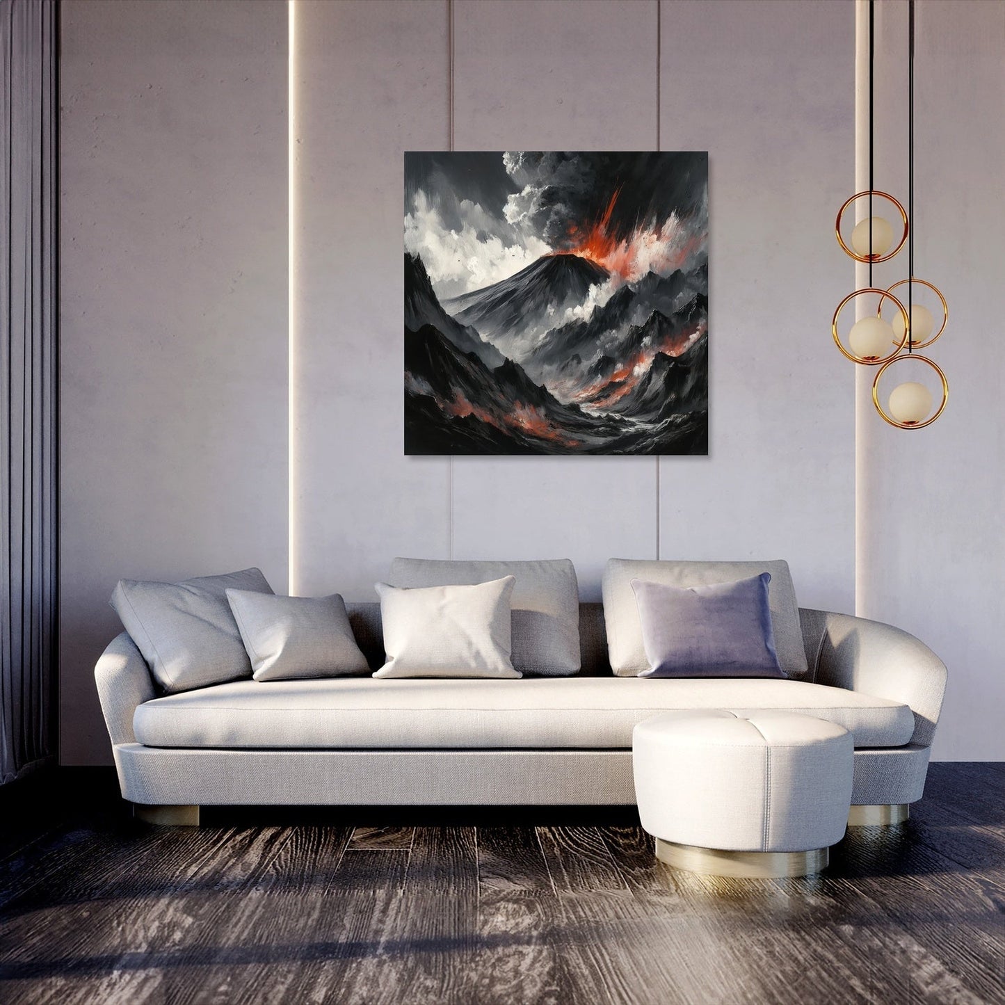 Etna's Fiery Abstract Canvas