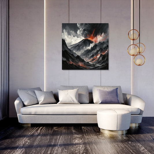 Etna's Fiery Abstract Canvas