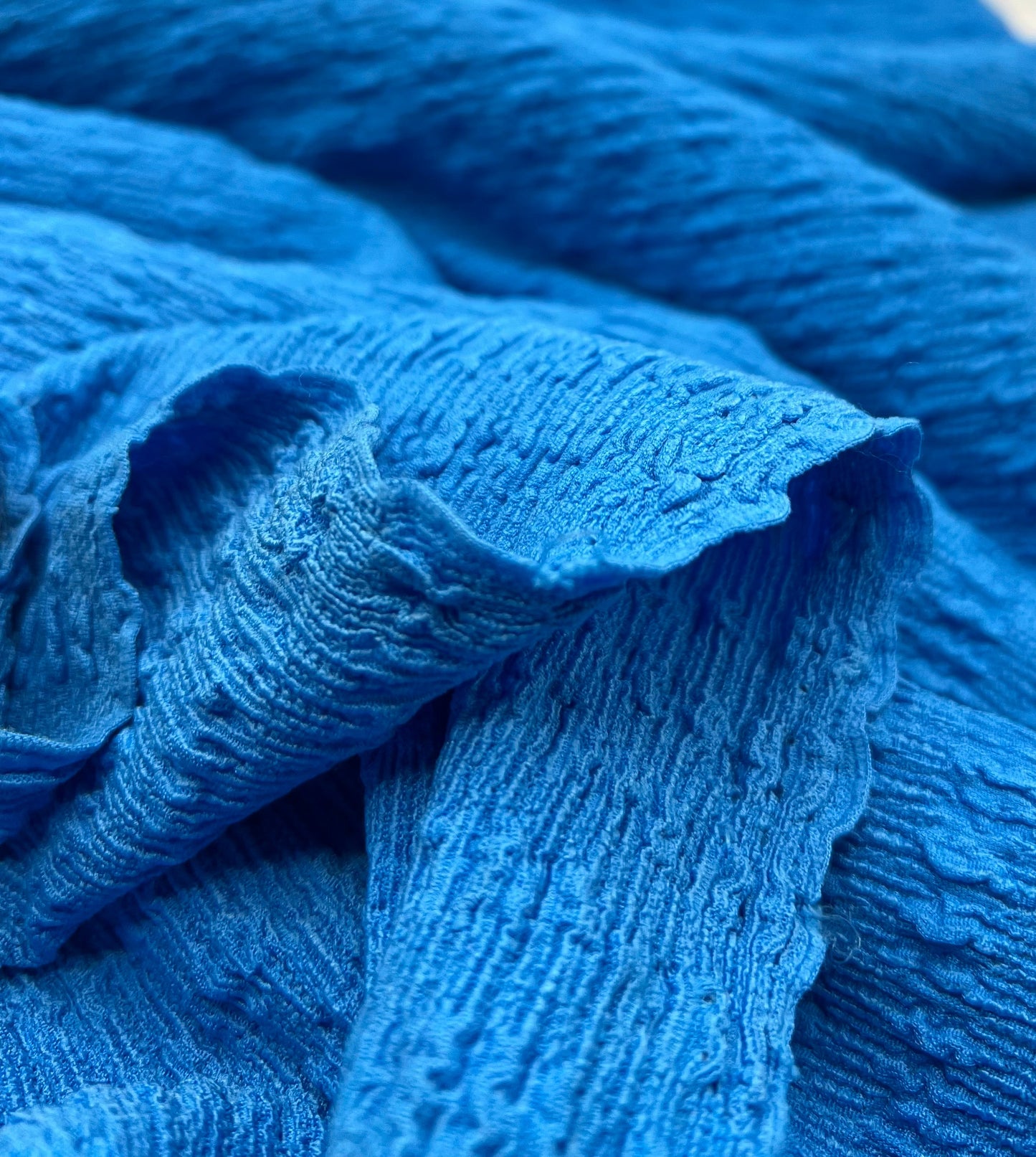 Light Blue Popcorn Textures 2 Way Stretch Fabric
