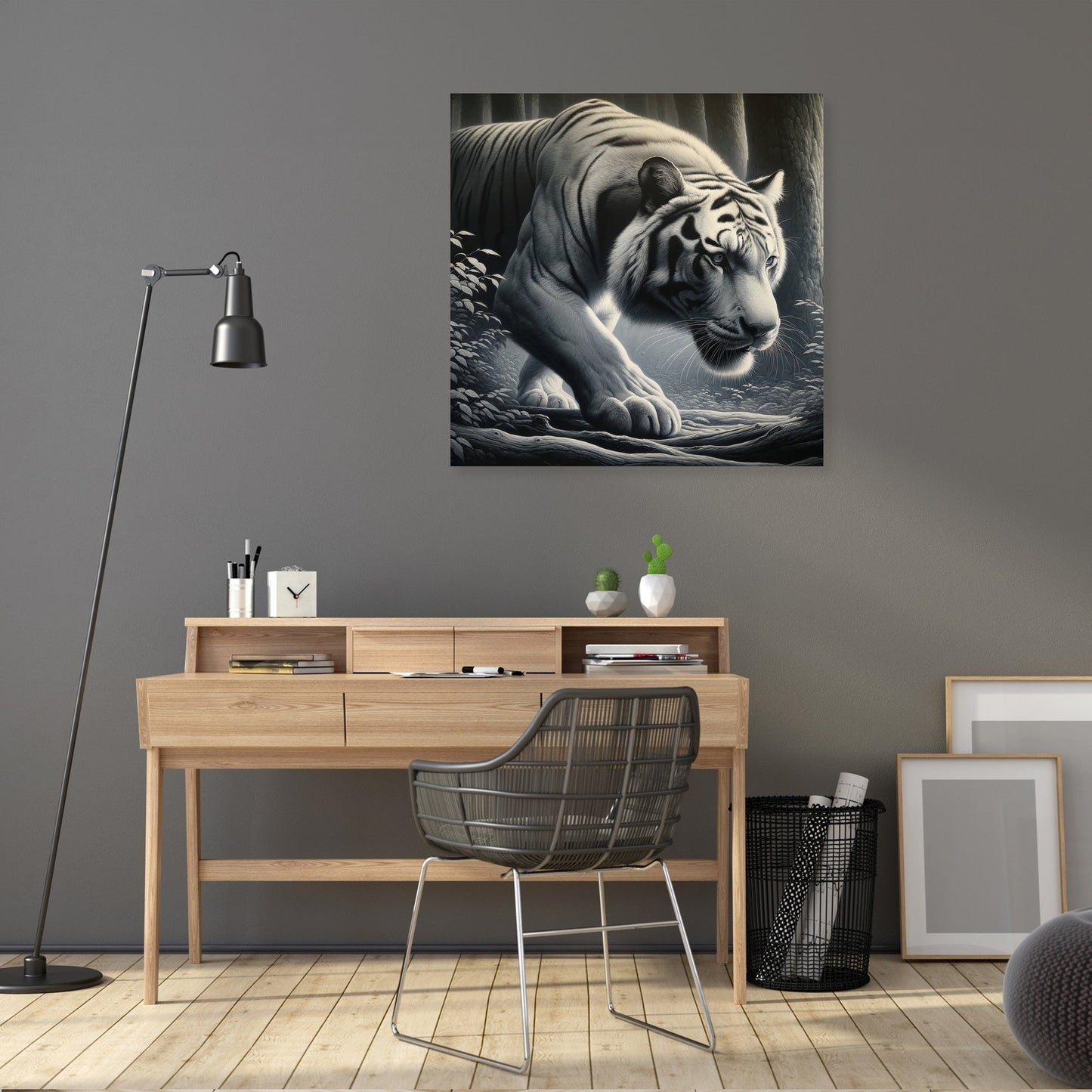 Monochrome Tiger Canvas