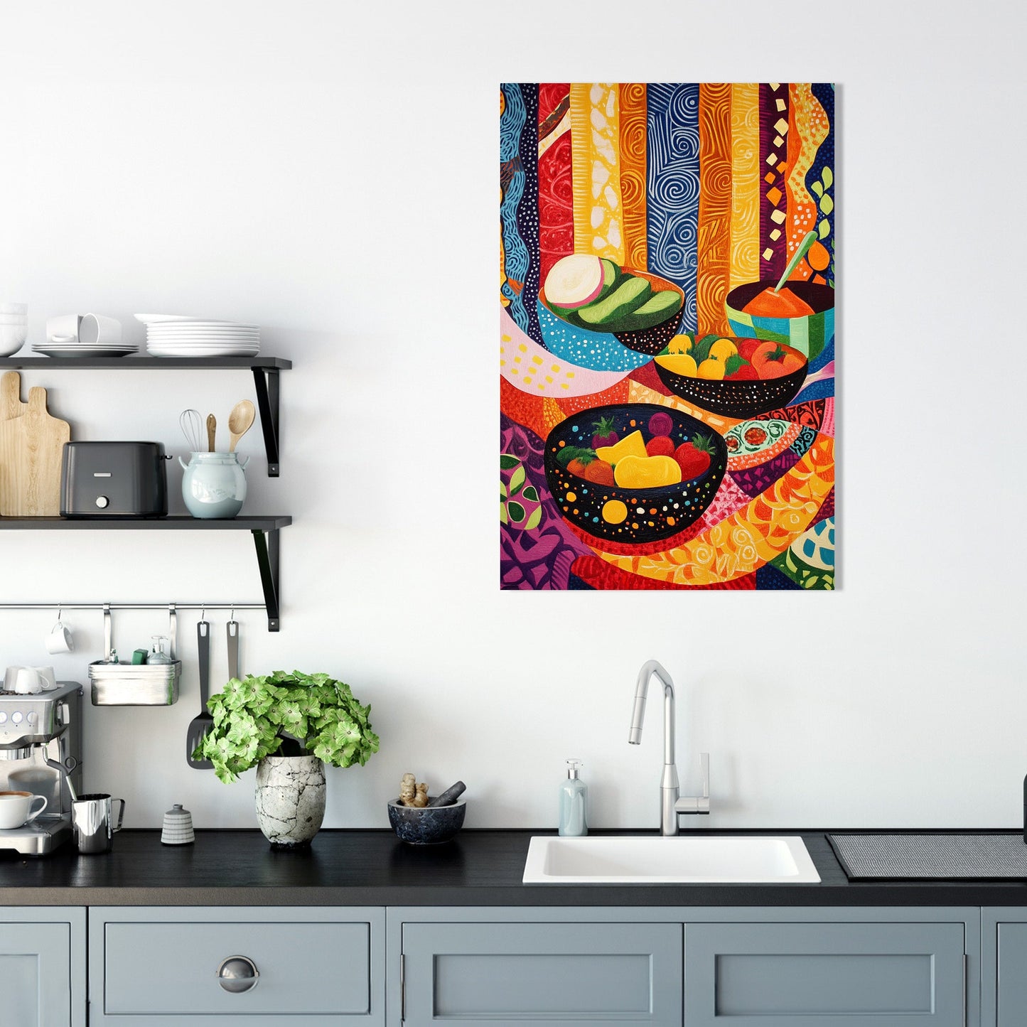Global Culinary Folk Canvas