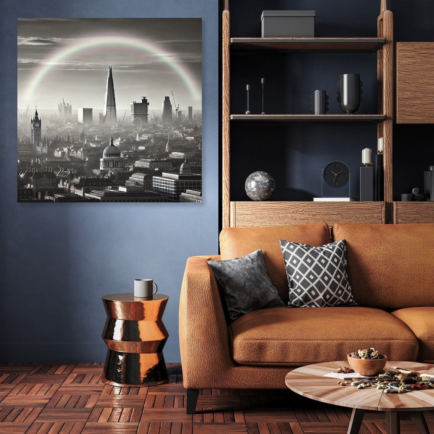 London Rainbow Skyline Canvas