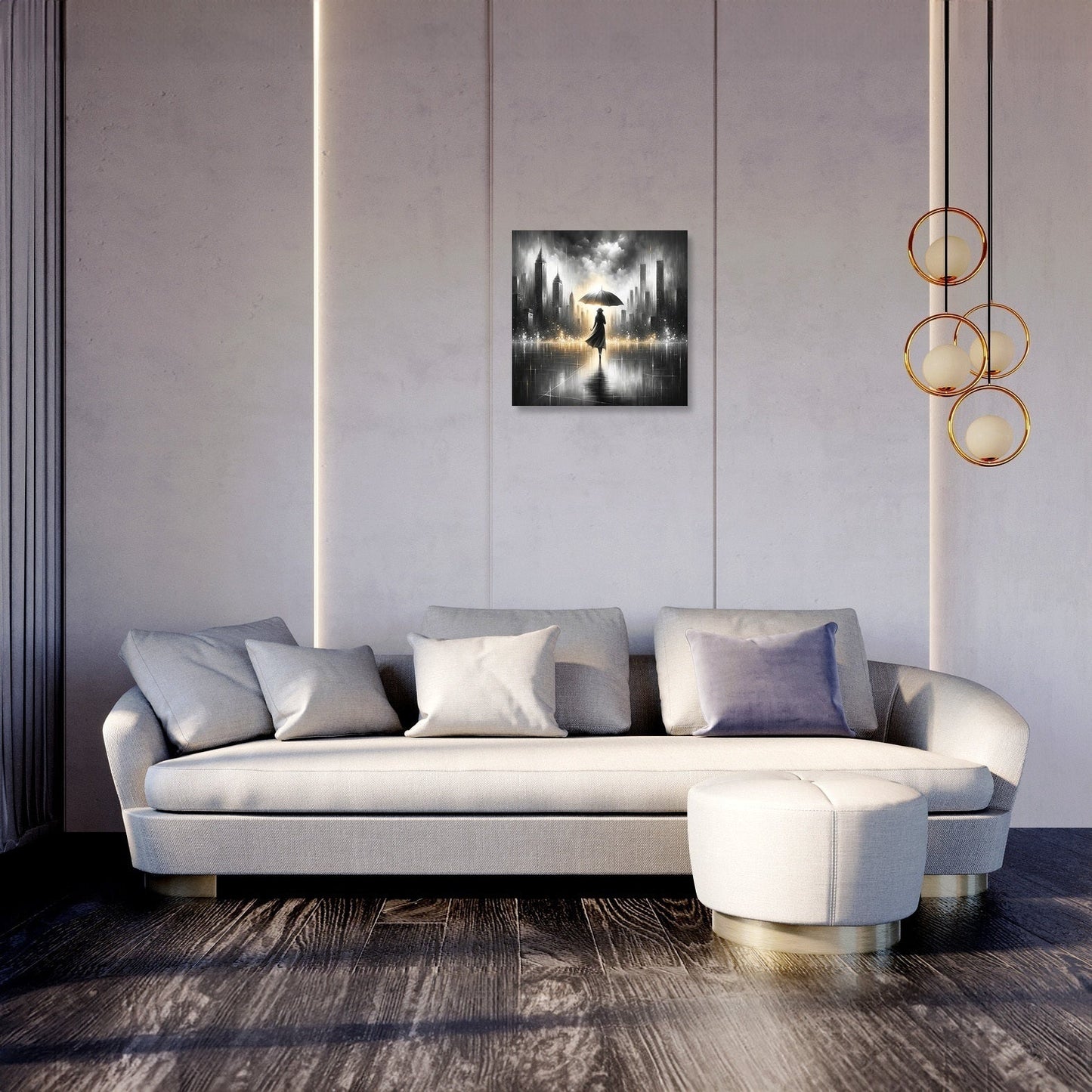 Umbrella in Urban Serenity Canvas