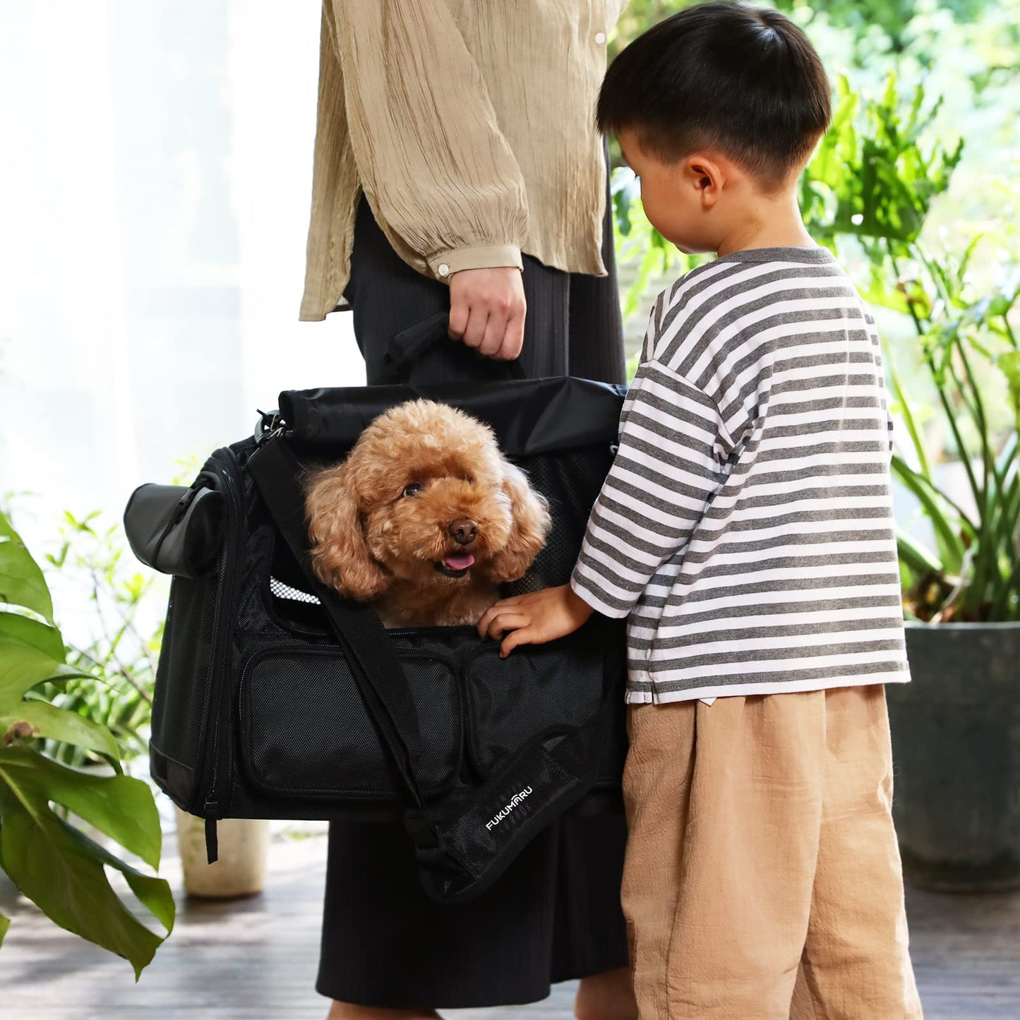 FUKUMARU Cat Carrier, Black