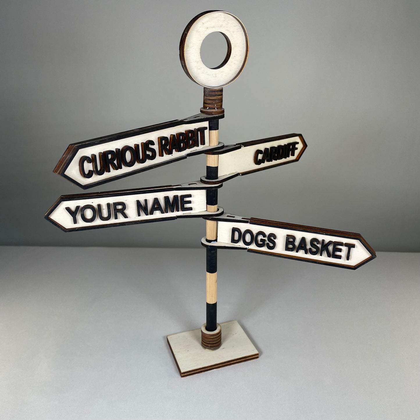Traditional Direction Sign - Handmade Ornament by Curious Rabbit ®