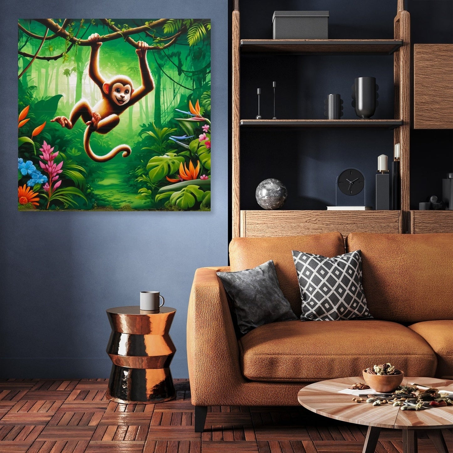 Mischievous Monkey Mural Canvas