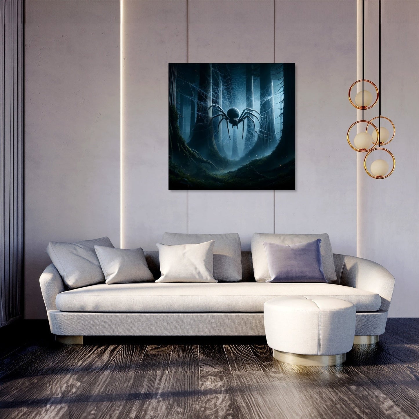 Moonlit Web of the Forest Canvas