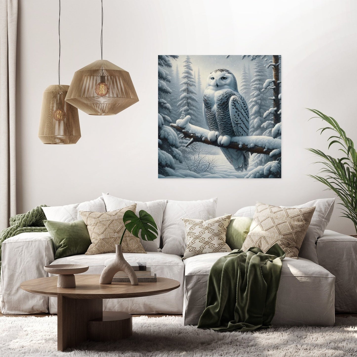 Winter Owl Solitude Canvas