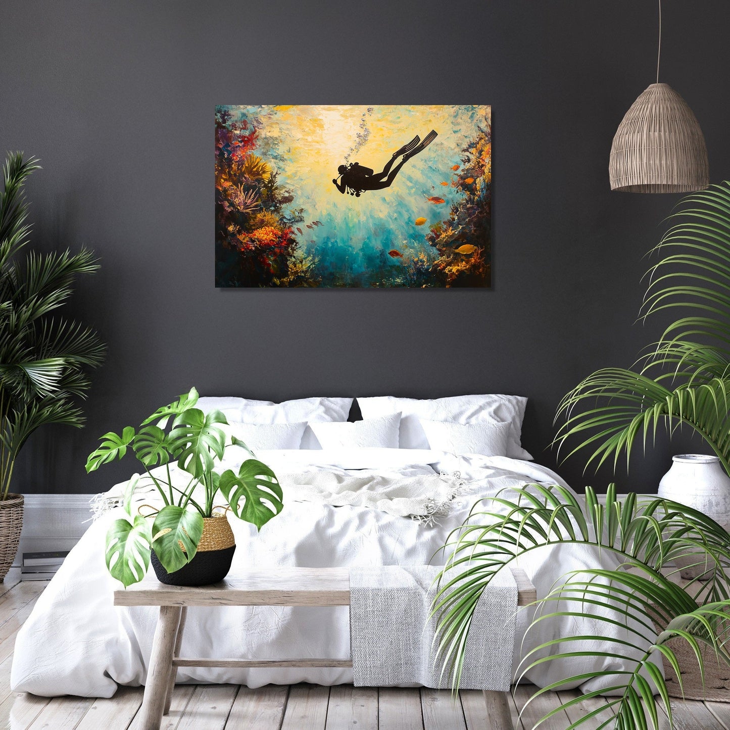 Sunrise Diver Canvas
