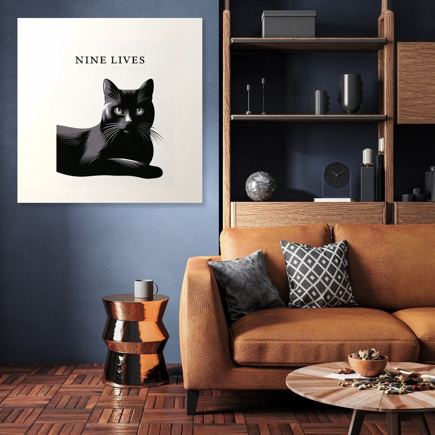 Mysterious Black Cat Canvas