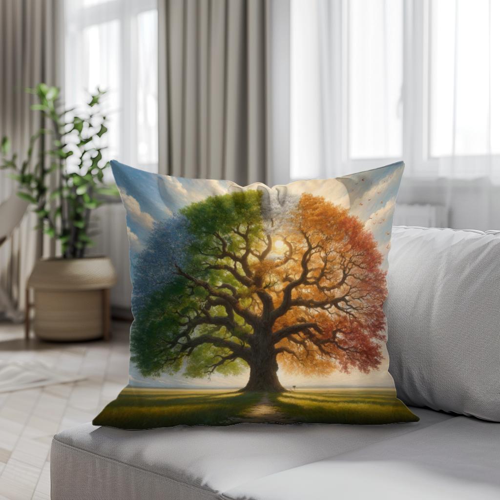 Timeless Oak Seasons Cotton Cushion