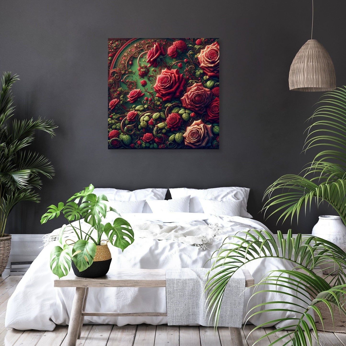 Victorian Rose Embrace Canvas