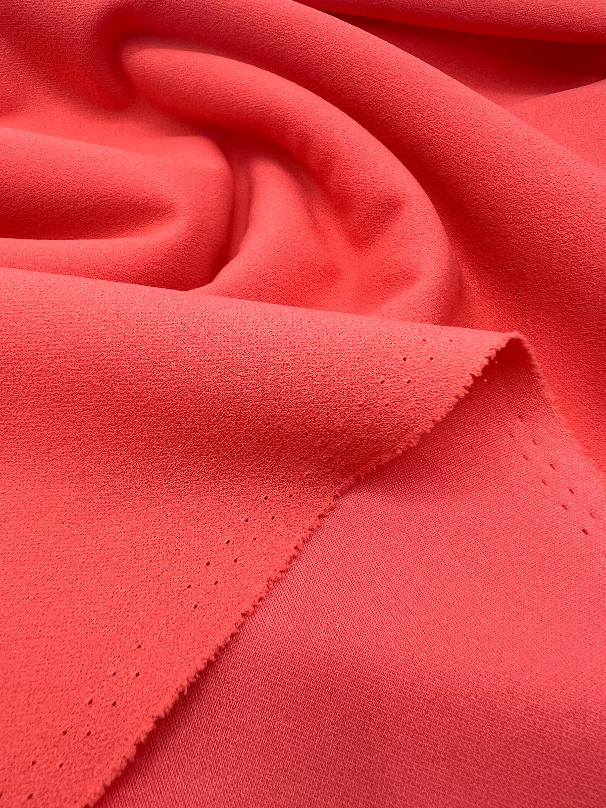 Plain Coral Scuba Crepe Stretch Jersey Fabric 4 Way Stretch