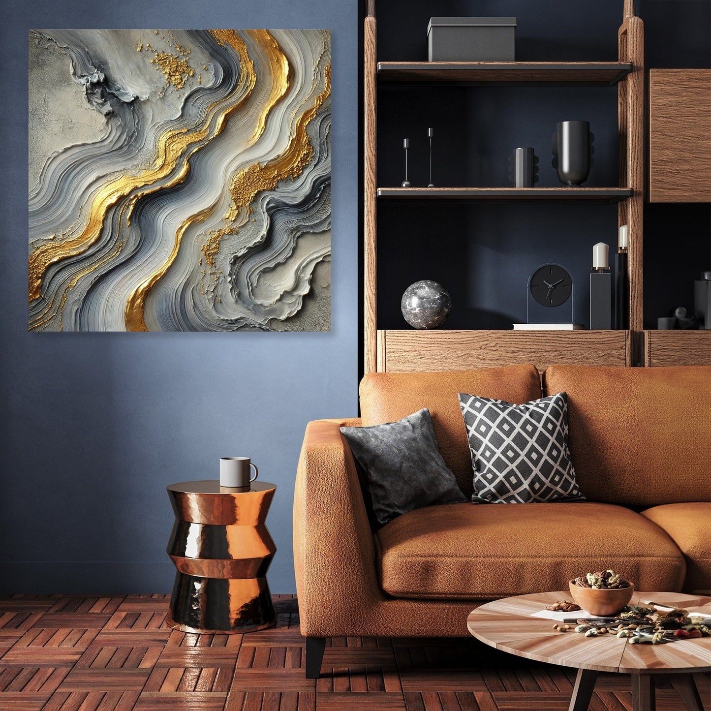 Golden Elegance Flow Canvas