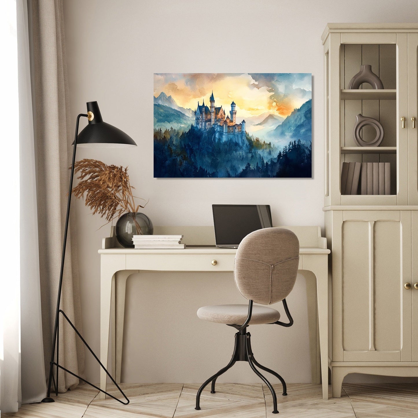 Enigmatic Sunset Castle Canvas