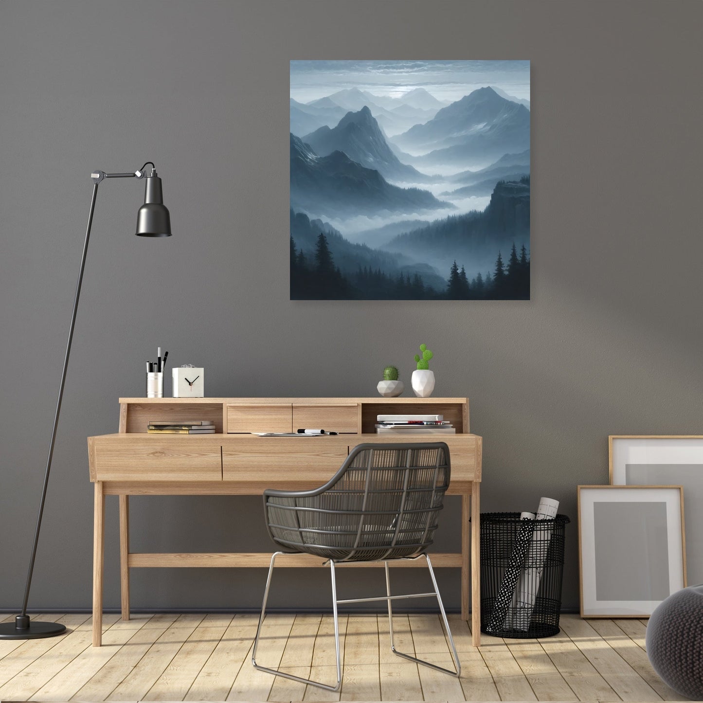 Dawn Mist Mountains Canvas