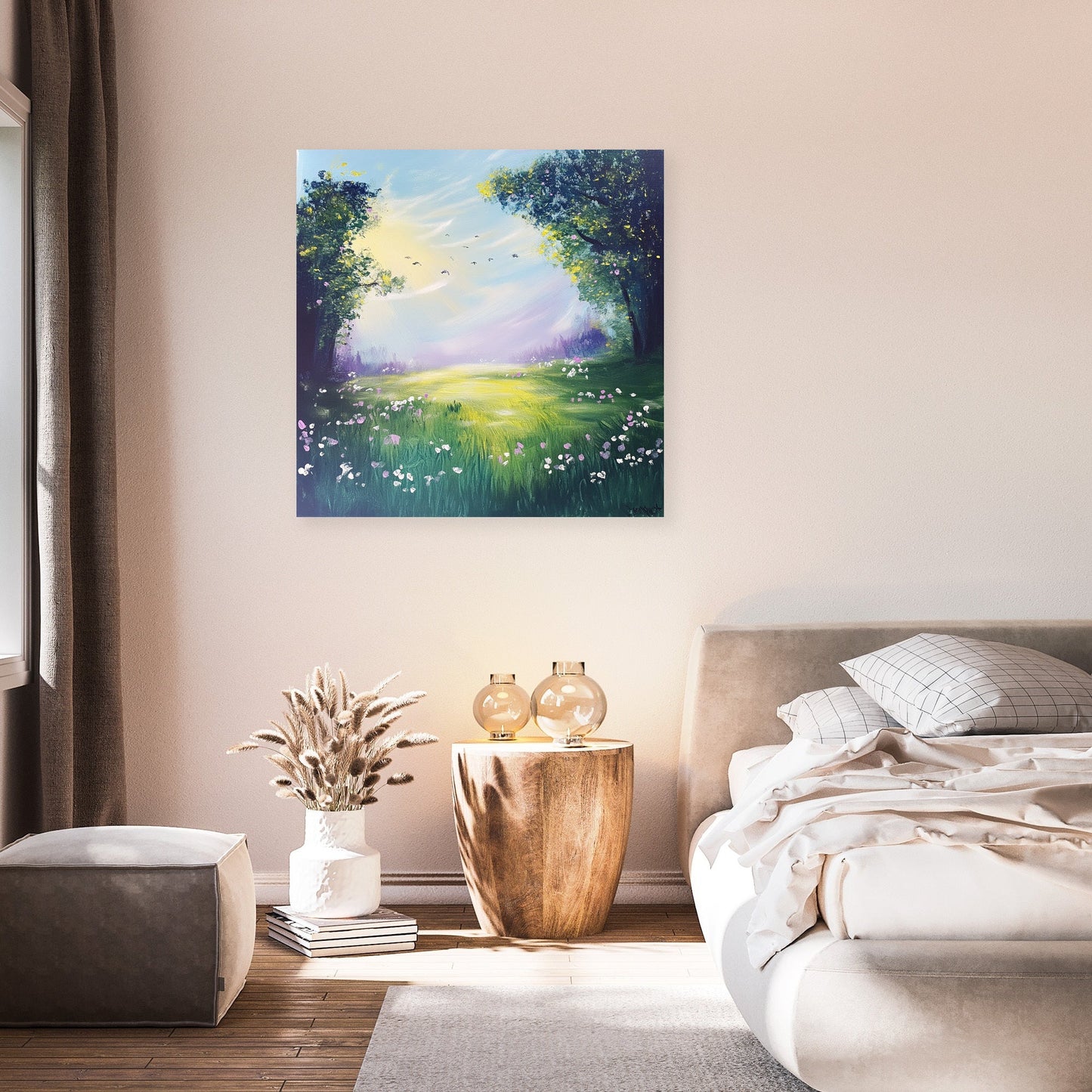 Morning Mist Meadow Canvas