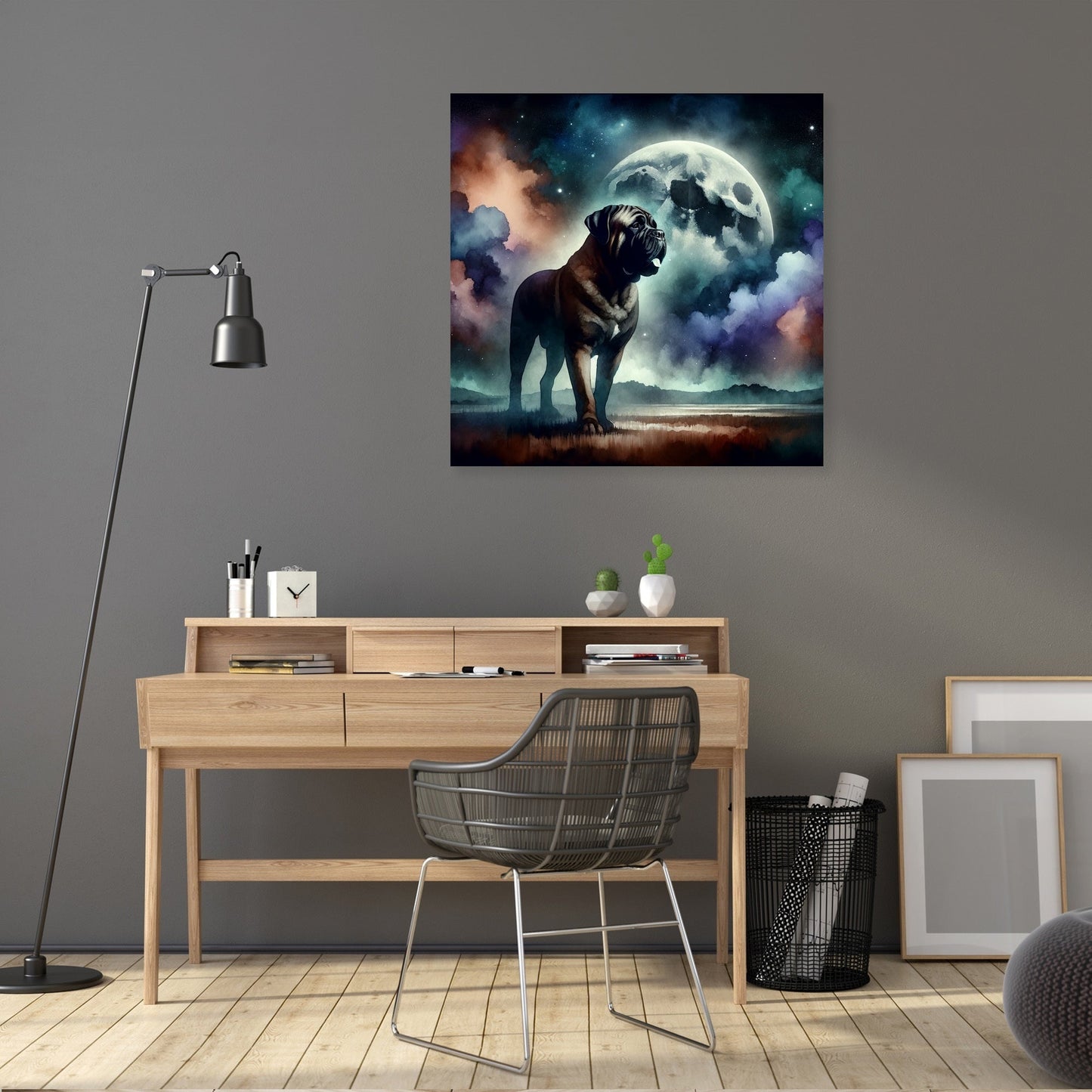 Moonlit Guardian Bullmastiff Canvas
