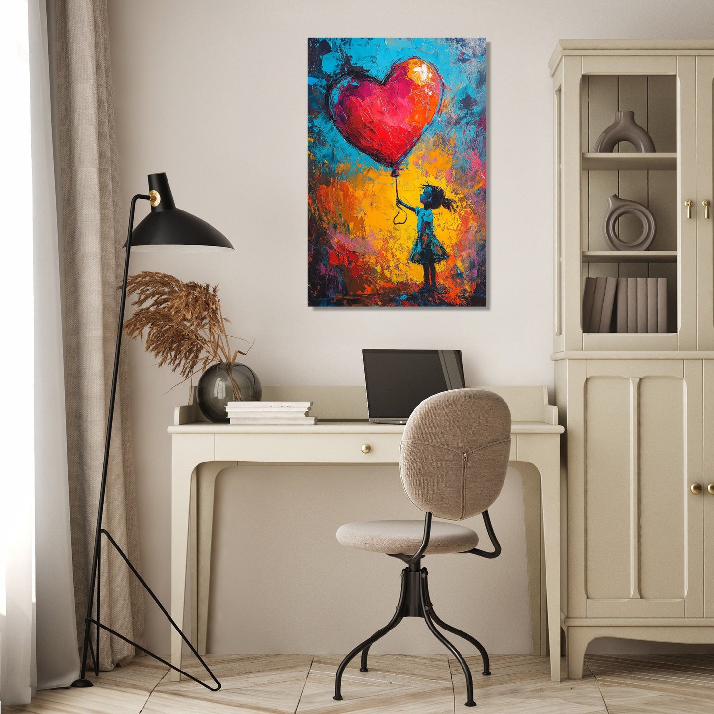 Child's Heart Balloon Canvas