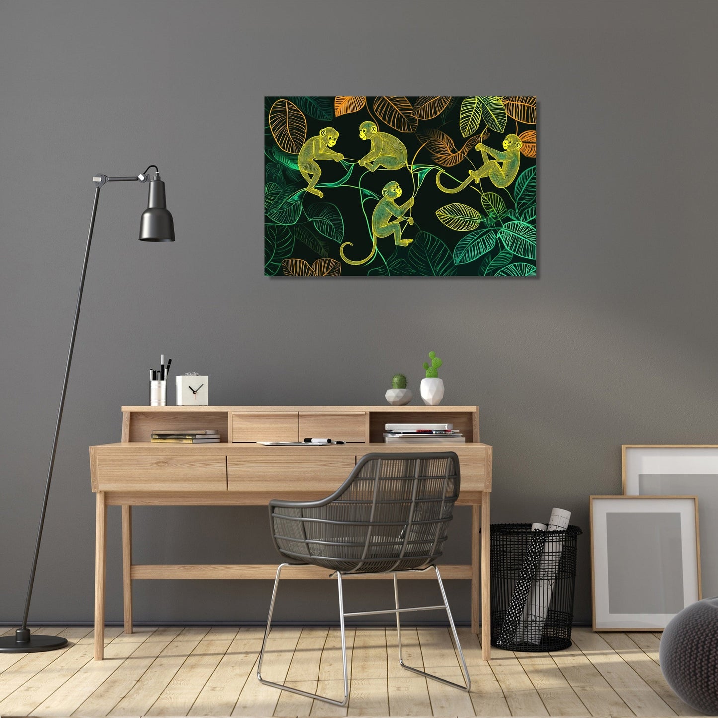 Swinging Monkeys Jungle Canvas