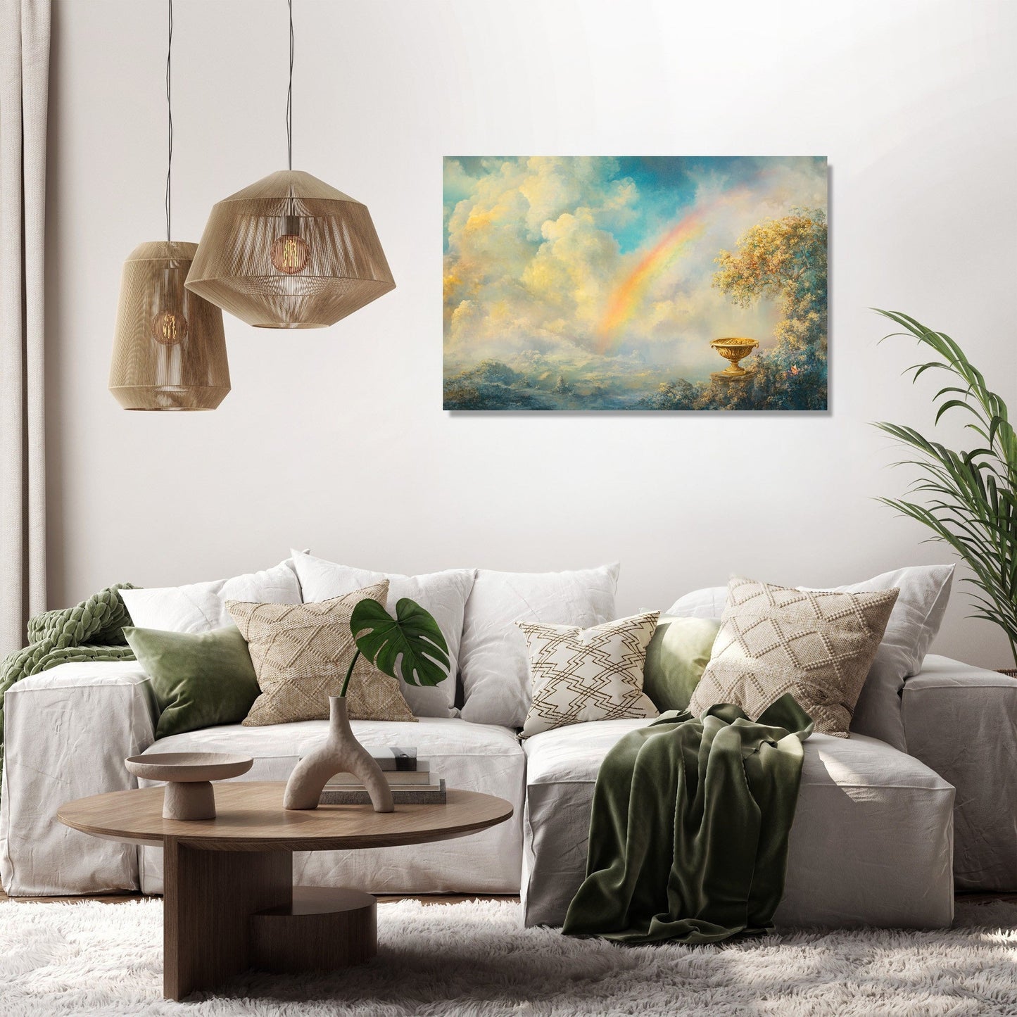 Rainbow and Gold Canvas