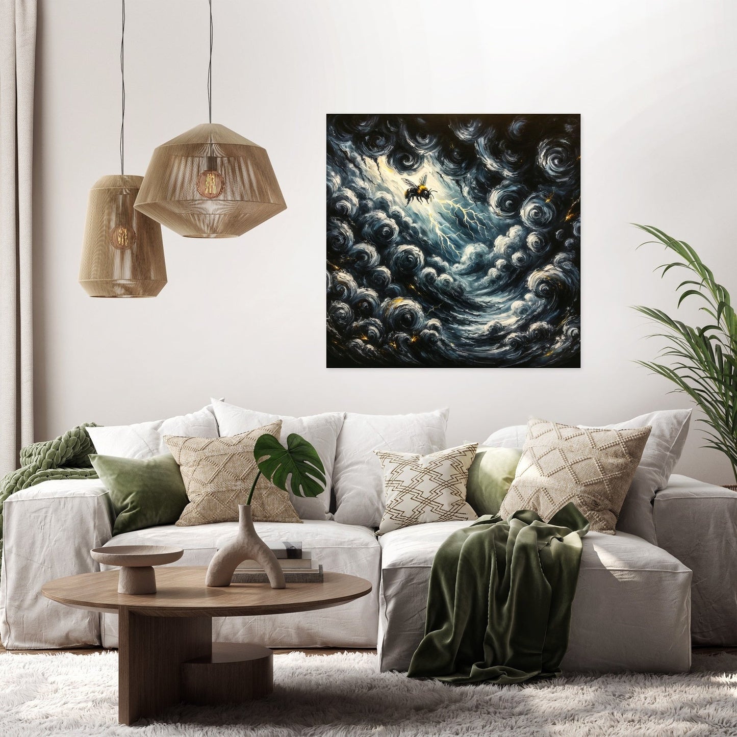 Bee Amidst the Storm Canvas