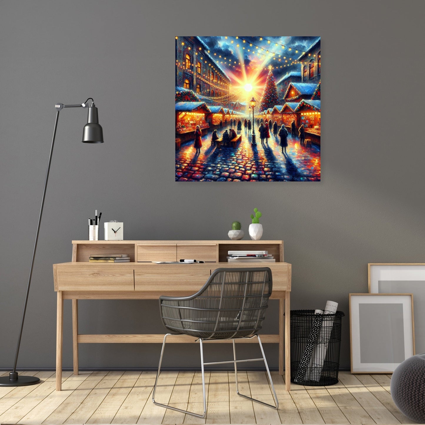 Melancholy at the Christmas Market Canvas