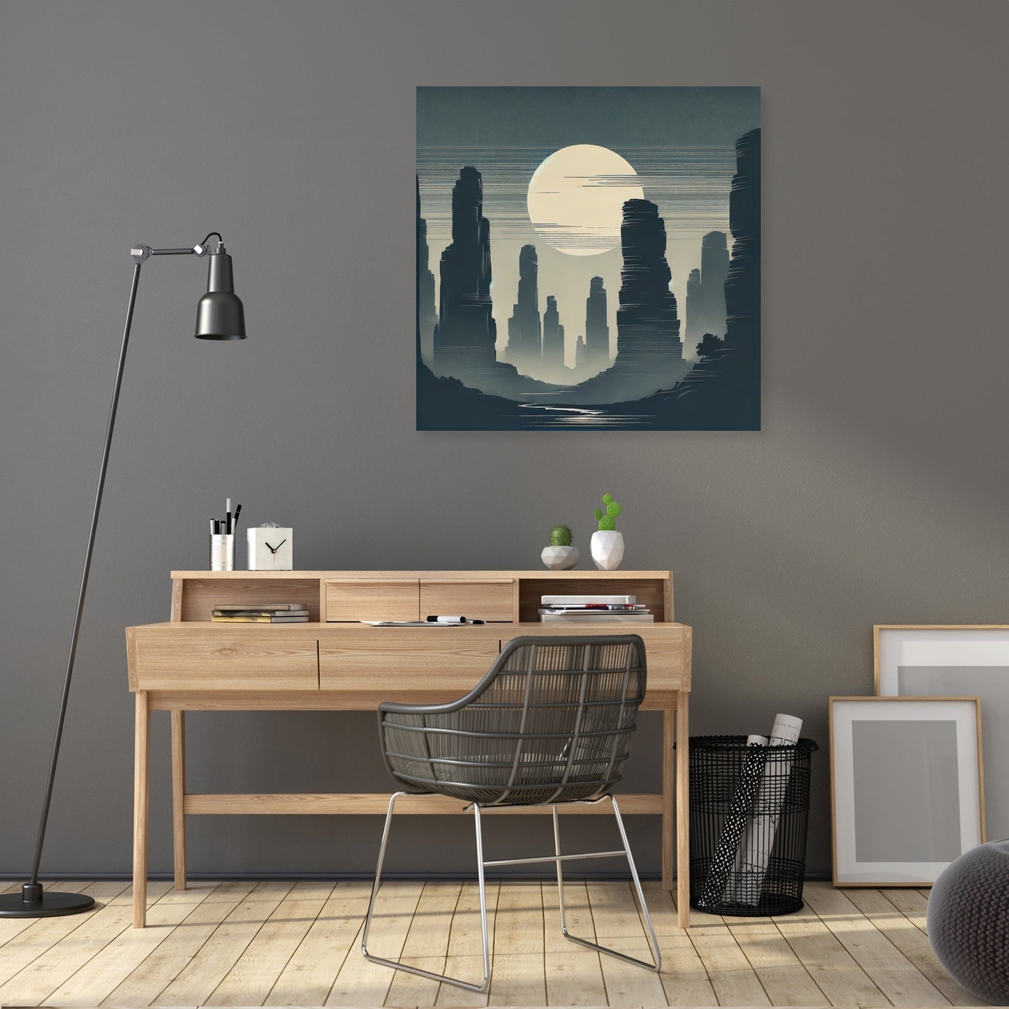 Misty Sandstone Pillars Canvas