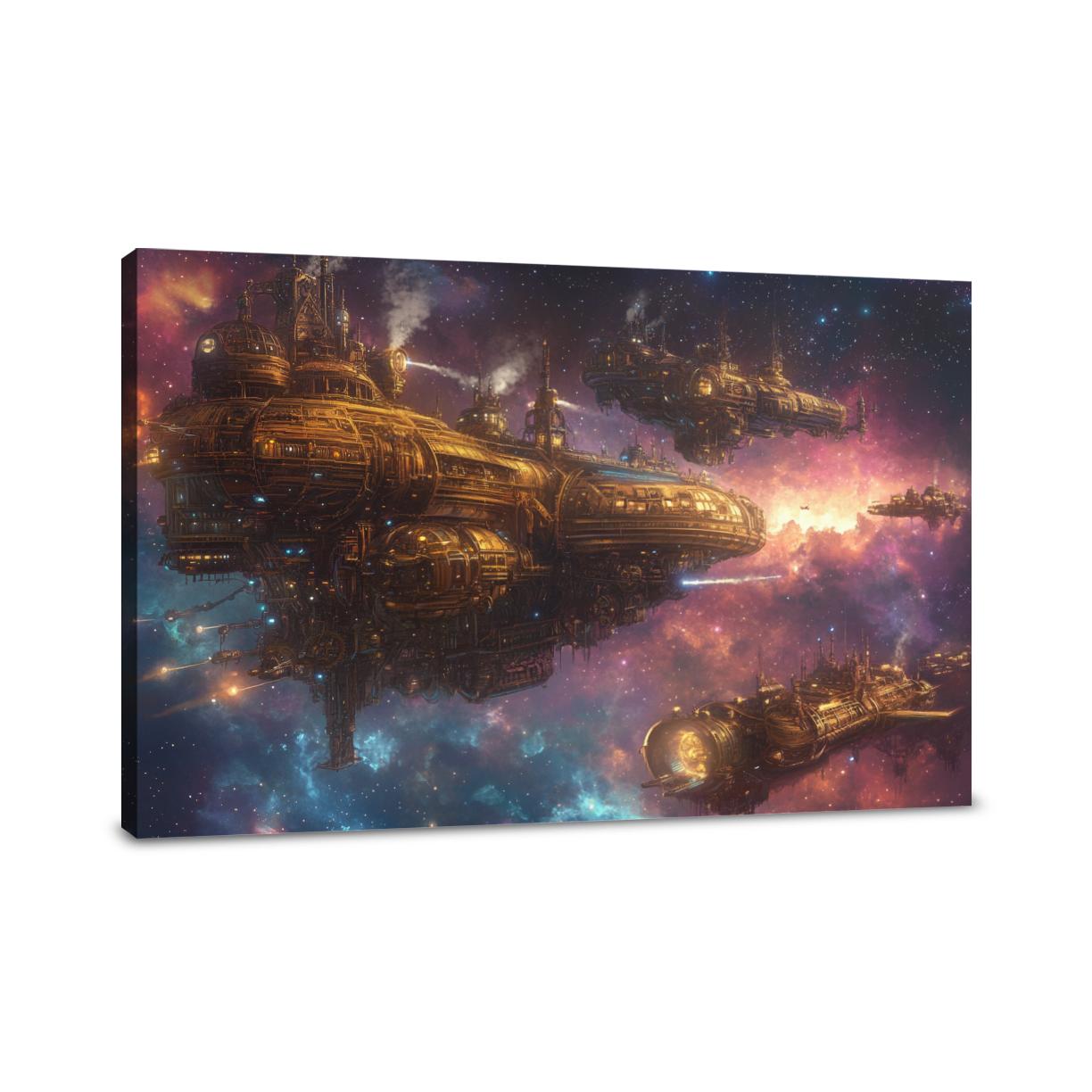 Steampunk Starship Canvas