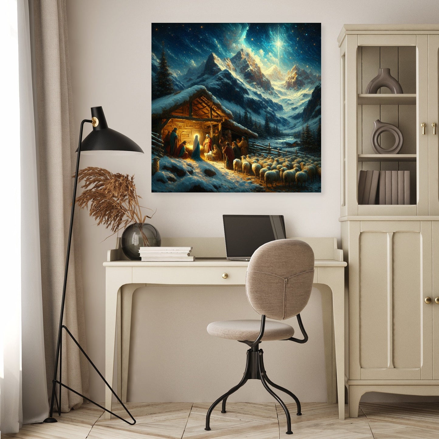 Nativity Serenity Mountain Canvas