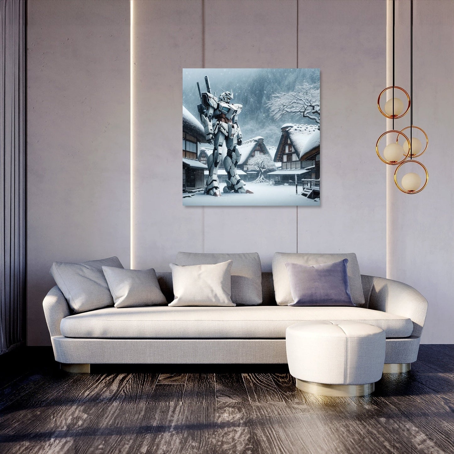 Lost Mecha in Snow Canvas