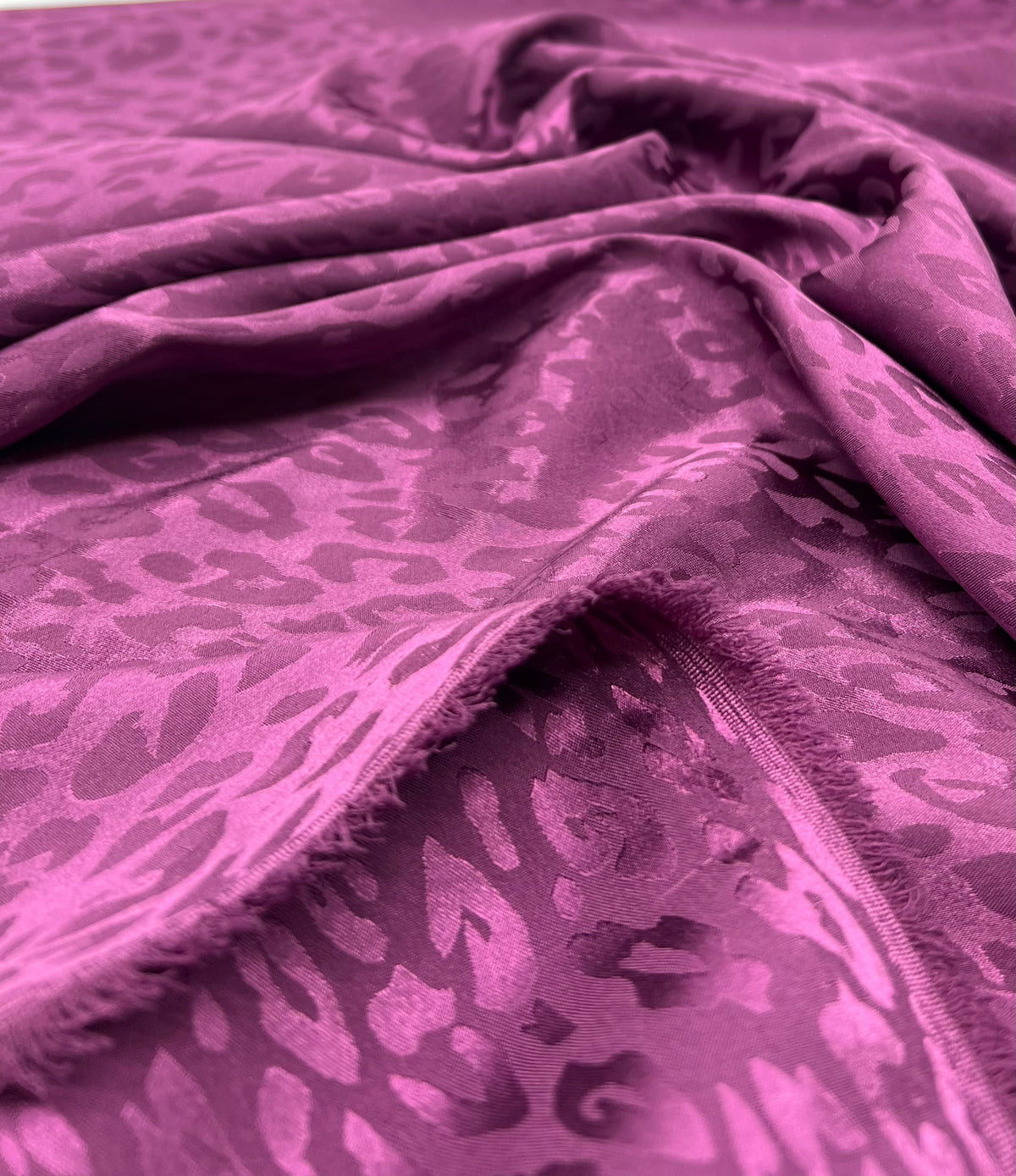 Purple Animal Silky Satin Feel Non Stretch Fabric