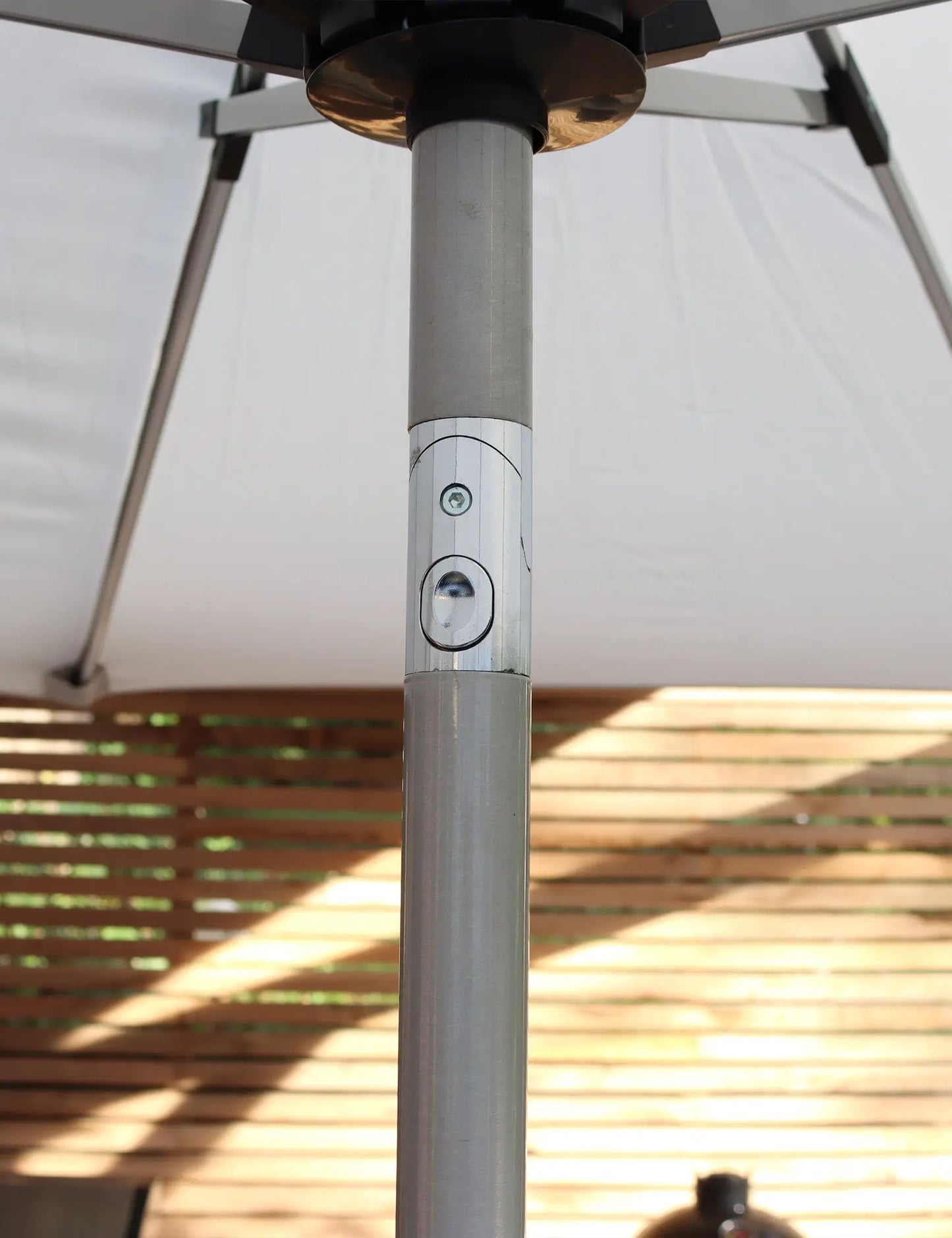 Crank and Tilt LED Strip Parasol - Ivory