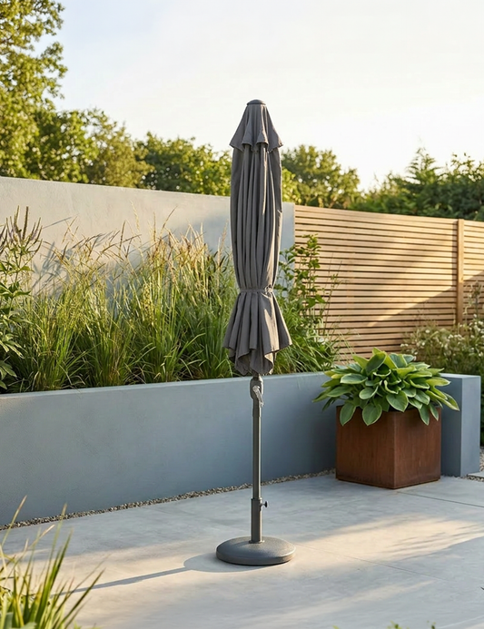 Crank and Tilt Rectangular Parasol - Grey