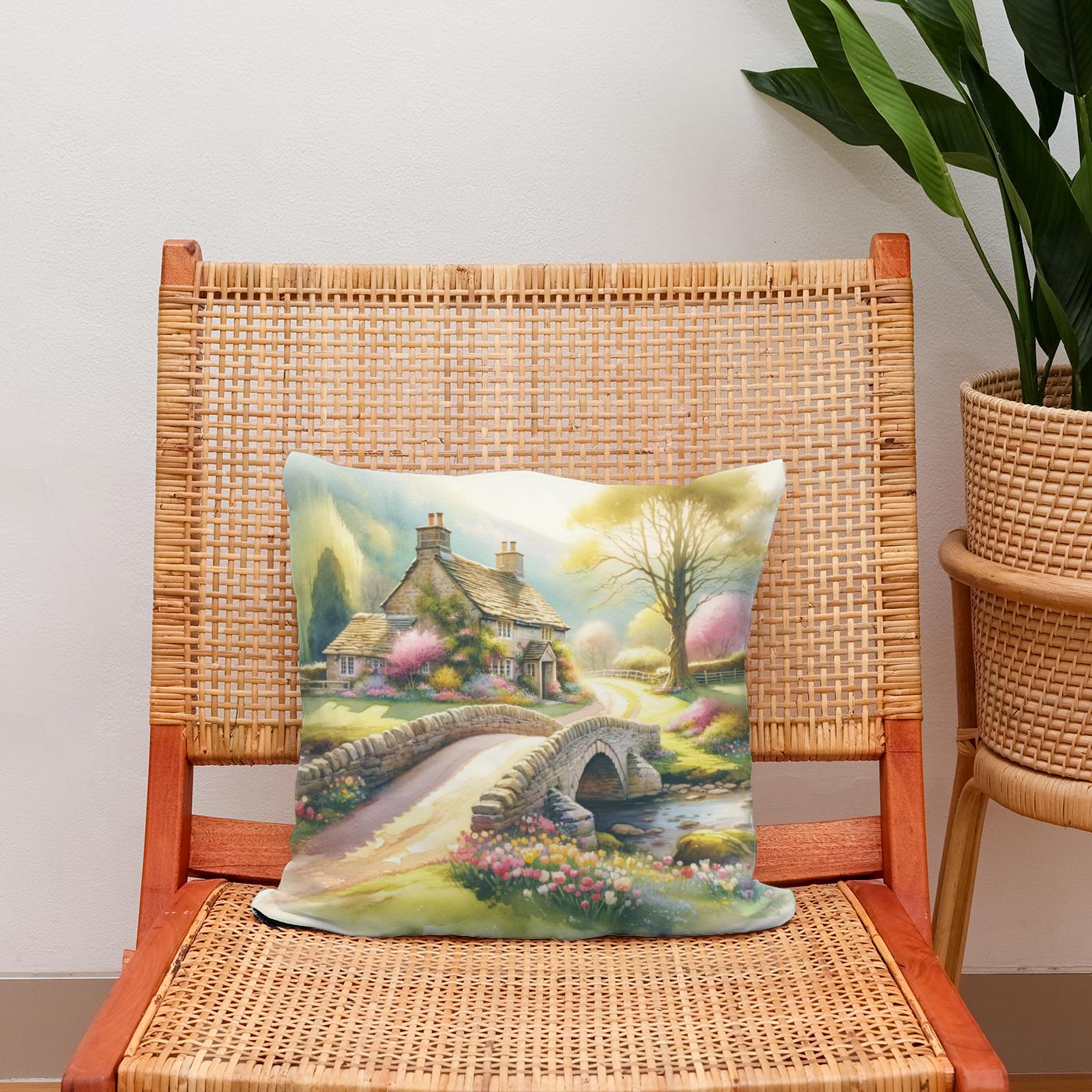 Springtime Stonebridge Retreat Cotton Cushion