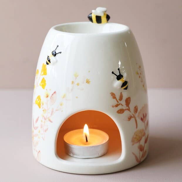 Floral Ceramic Wax Warmer - Dusky Pink