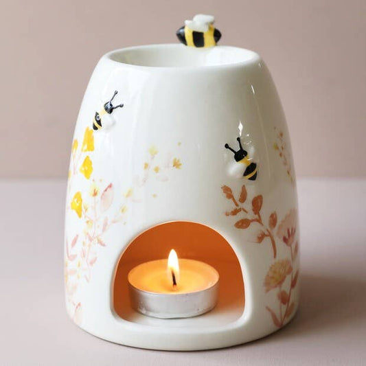 Floral Ceramic Wax Warmer - Dusky Pink