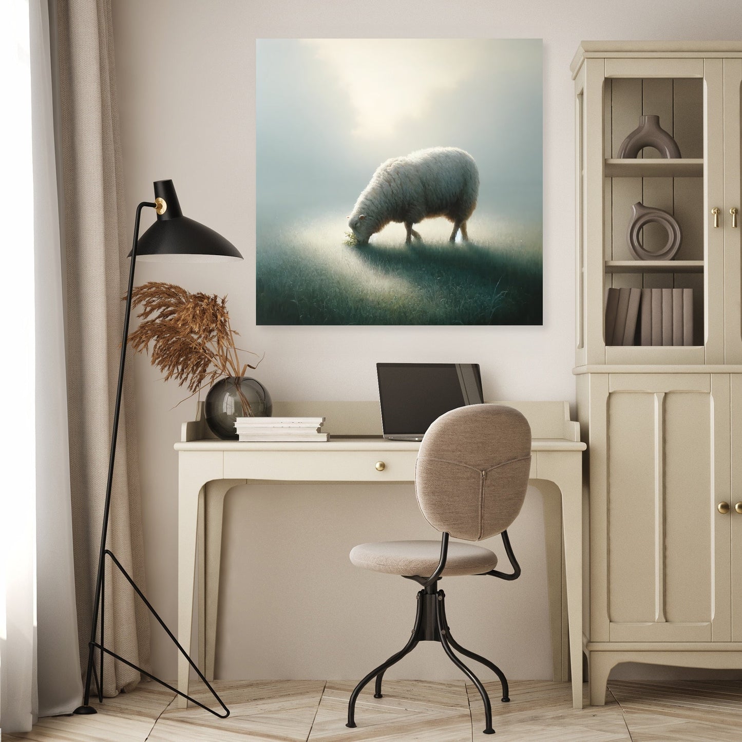 Misty Dawn Grazing Canvas
