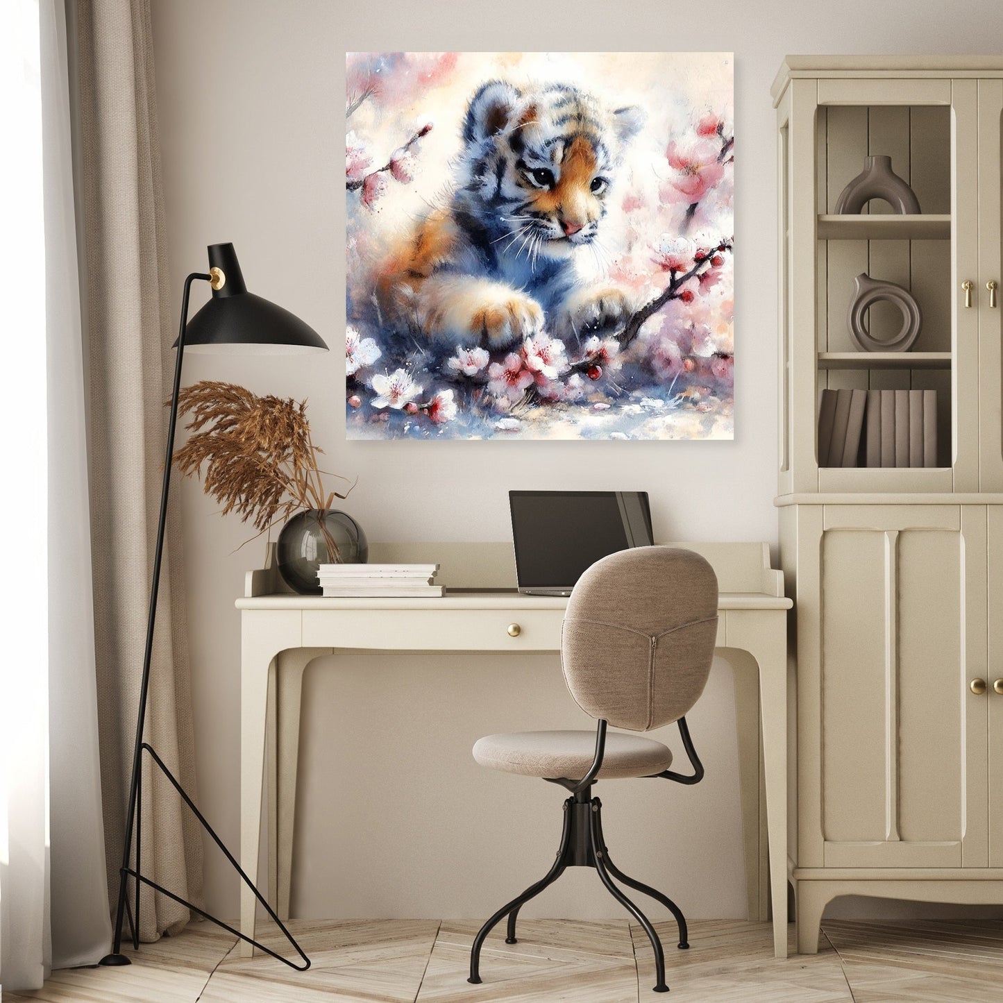 Spring Blossom Tiger Canvas